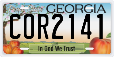 GA license plate COR2141
