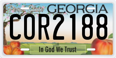GA license plate COR2188