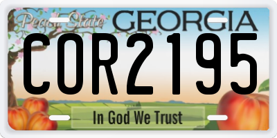 GA license plate COR2195