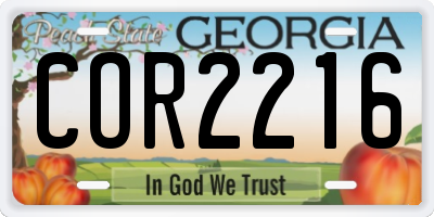 GA license plate COR2216