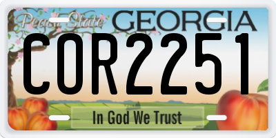 GA license plate COR2251