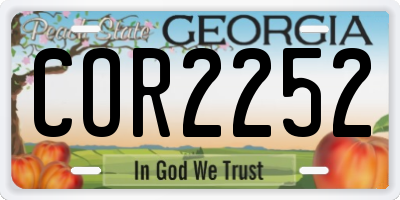 GA license plate COR2252