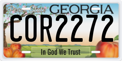 GA license plate COR2272