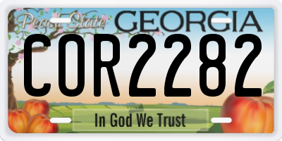 GA license plate COR2282