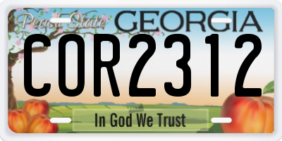 GA license plate COR2312