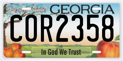 GA license plate COR2358
