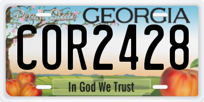 GA license plate COR2428