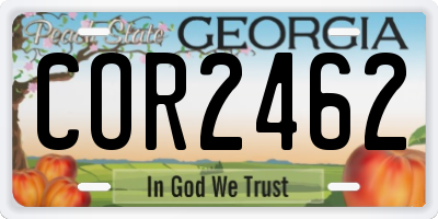 GA license plate COR2462