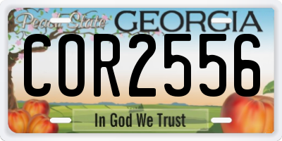 GA license plate COR2556