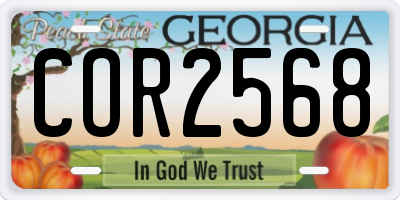 GA license plate COR2568