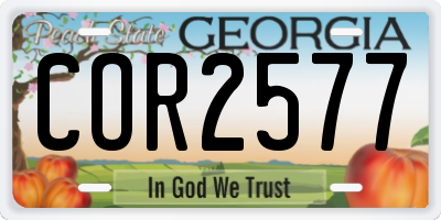 GA license plate COR2577