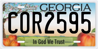 GA license plate COR2595