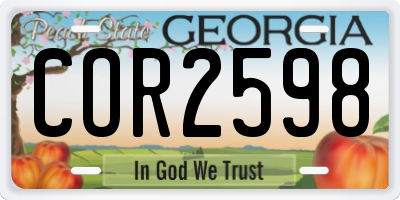 GA license plate COR2598