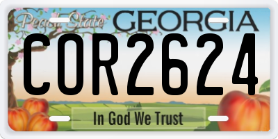 GA license plate COR2624