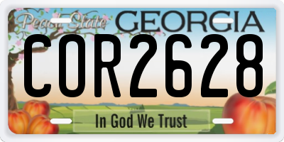 GA license plate COR2628