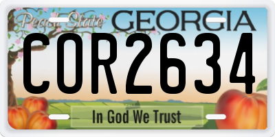 GA license plate COR2634