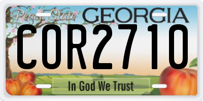 GA license plate COR2710