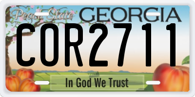 GA license plate COR2711