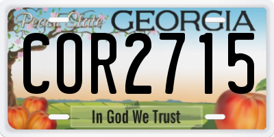 GA license plate COR2715