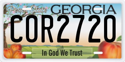 GA license plate COR2720