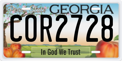GA license plate COR2728