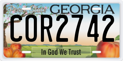 GA license plate COR2742