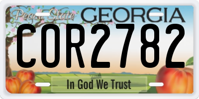 GA license plate COR2782