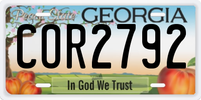 GA license plate COR2792