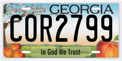 GA license plate COR2799