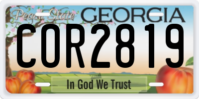 GA license plate COR2819