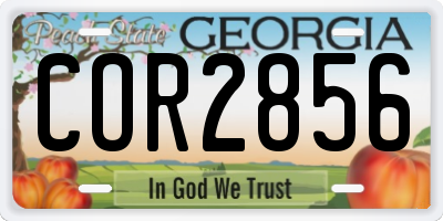 GA license plate COR2856