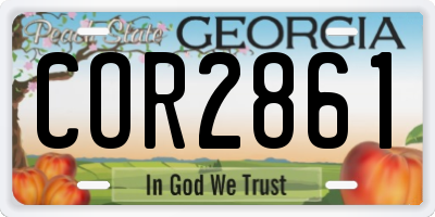 GA license plate COR2861