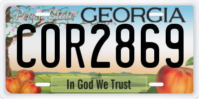 GA license plate COR2869