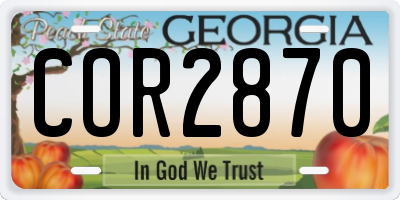 GA license plate COR2870