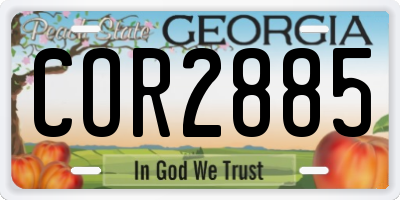 GA license plate COR2885