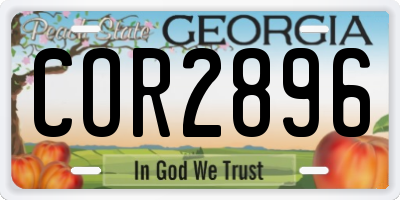 GA license plate COR2896