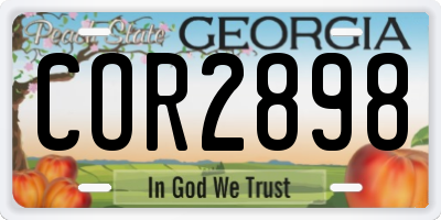 GA license plate COR2898
