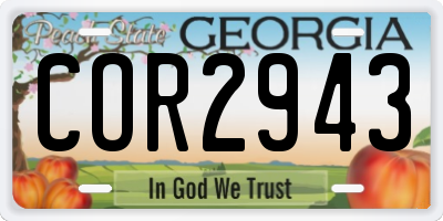GA license plate COR2943