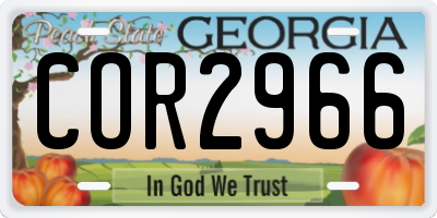 GA license plate COR2966