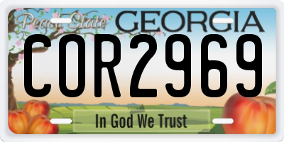 GA license plate COR2969