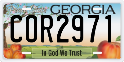 GA license plate COR2971