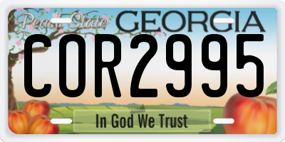 GA license plate COR2995