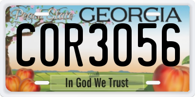 GA license plate COR3056