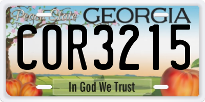 GA license plate COR3215