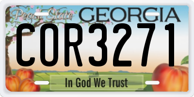 GA license plate COR3271