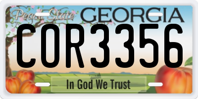 GA license plate COR3356