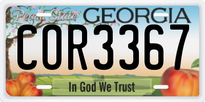 GA license plate COR3367