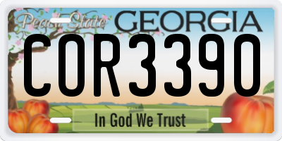 GA license plate COR3390