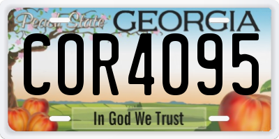 GA license plate COR4095