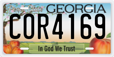 GA license plate COR4169